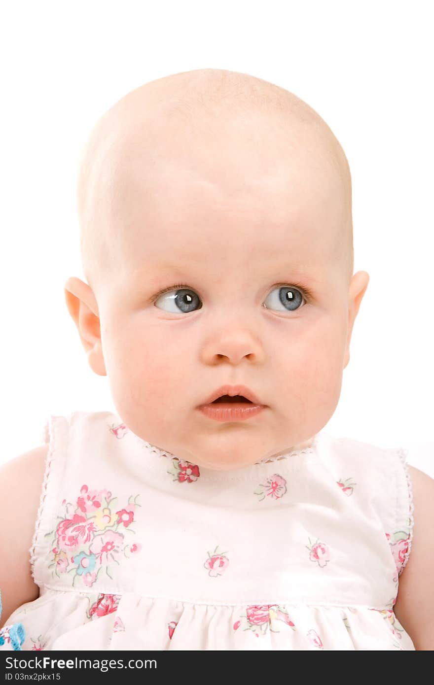 Sweet baby girl. Isolated over white background. Sweet baby girl. Isolated over white background