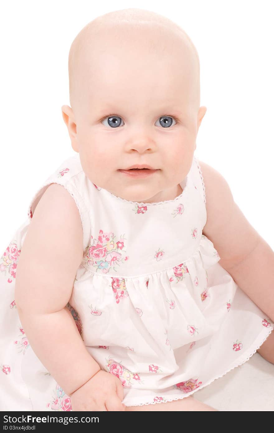 Sweet baby girl. Isolated over white background. Sweet baby girl. Isolated over white background