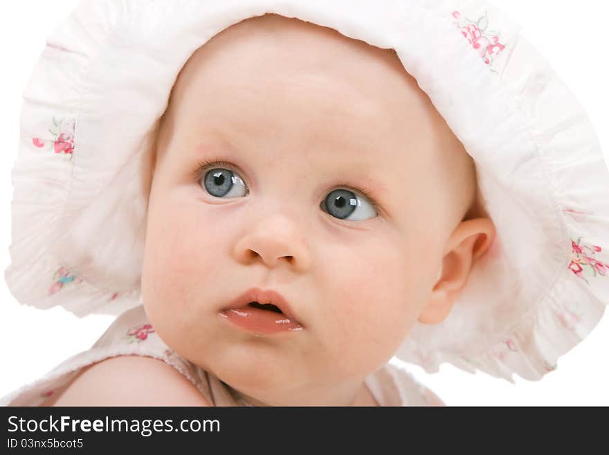 Sweet baby girl. Isolated over white background. Sweet baby girl. Isolated over white background