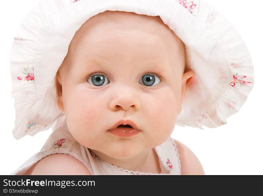 Sweet baby girl. Isolated over white background. Sweet baby girl. Isolated over white background