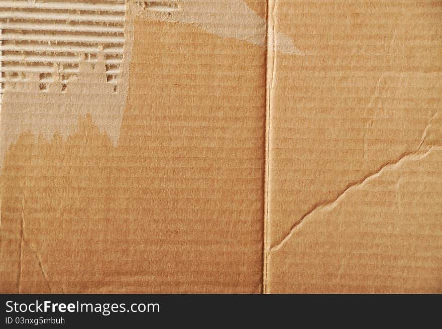 Torn section of a corrugated carton. Torn section of a corrugated carton