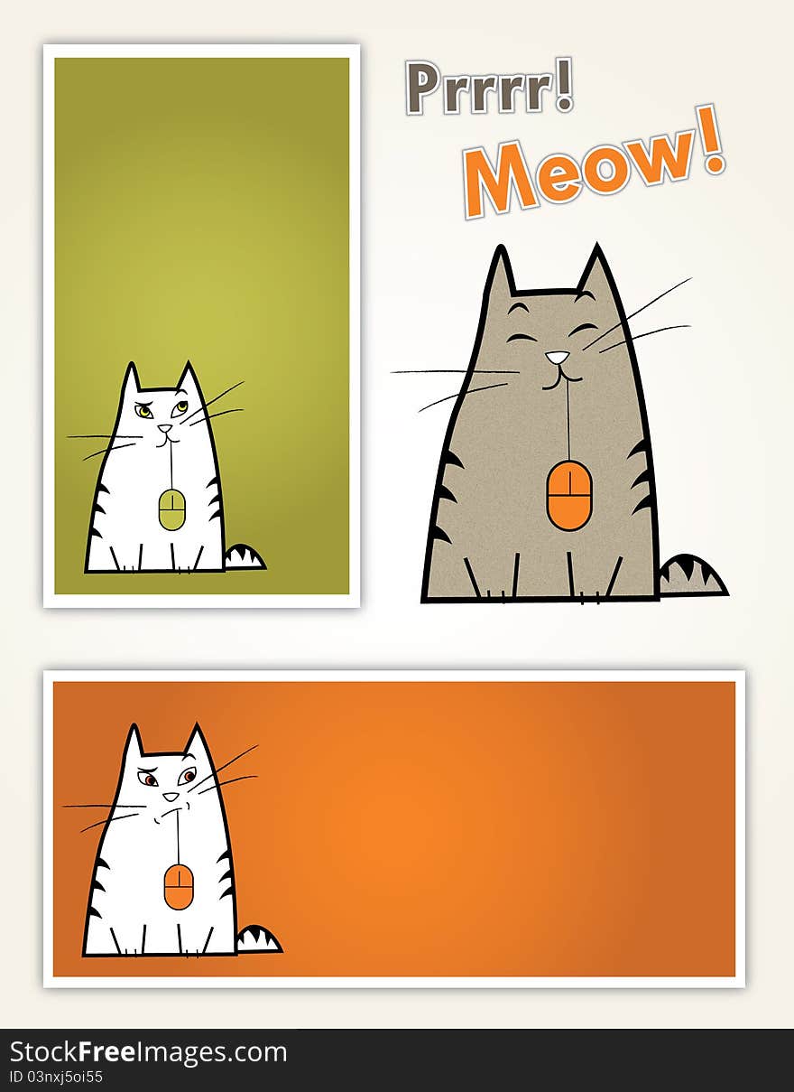 A Set of stationary with images of a cute cat. A Set of stationary with images of a cute cat.