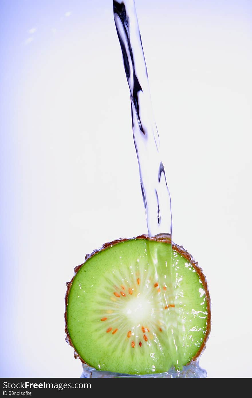 Water drop on a Fruit . Water drop on a Fruit .