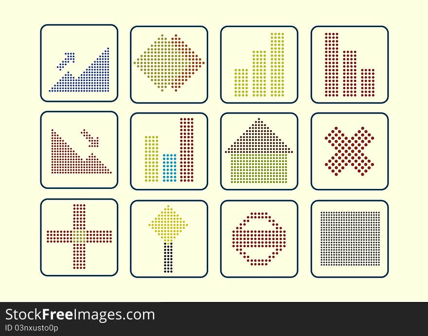 Symbols are formed from many balls. modern and simple. Symbols are formed from many balls. modern and simple