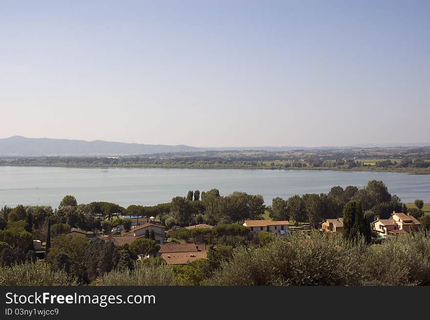 Umbria Landscape, italy. view of trasimeno lake, near cortona. Umbria Landscape, italy. view of trasimeno lake, near cortona