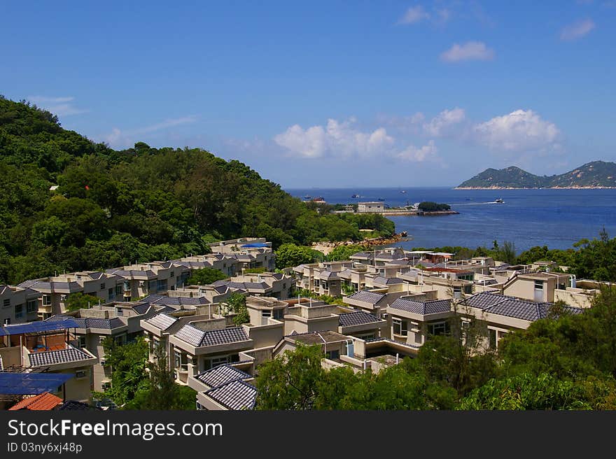 Cheung Chau sea view from hilltop, Hong Kong