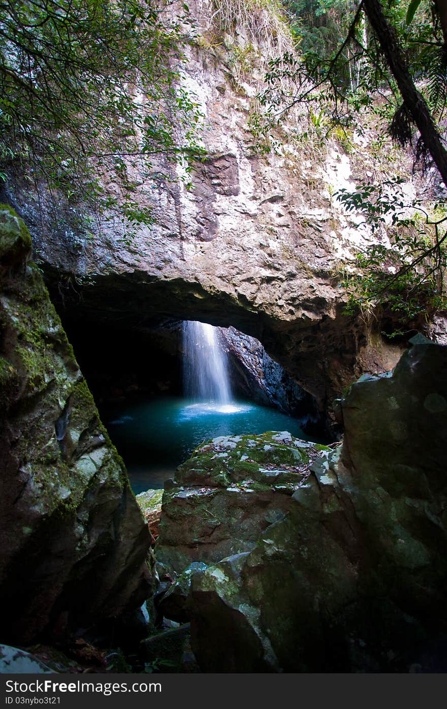 Water Fall and Rock face Springbrook National Park. Water Fall and Rock face Springbrook National Park