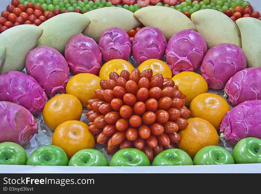 A variety of fruits. And abundance of fruit. People have been eating throughout the season. A variety of fruits. And abundance of fruit. People have been eating throughout the season.