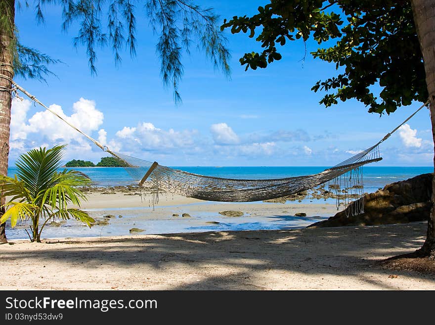 Relaxation on beautiful tropical beach