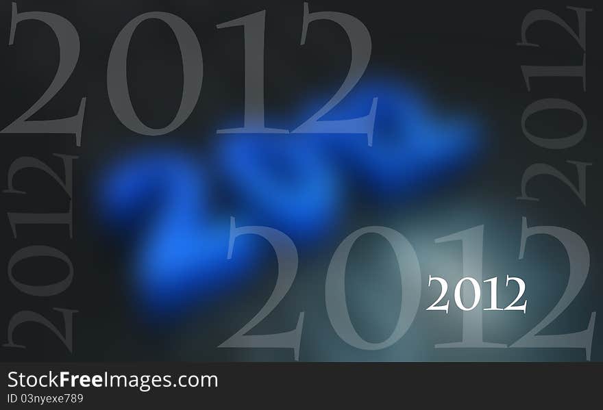 Illustration of postcard of new year 2012. Illustration of postcard of new year 2012