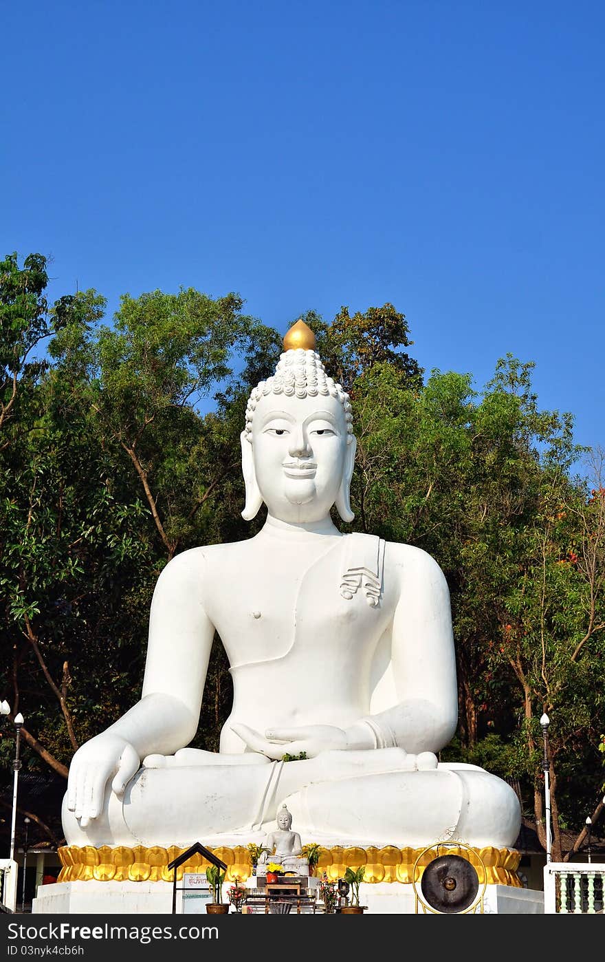 White Buddha at northern  thailand