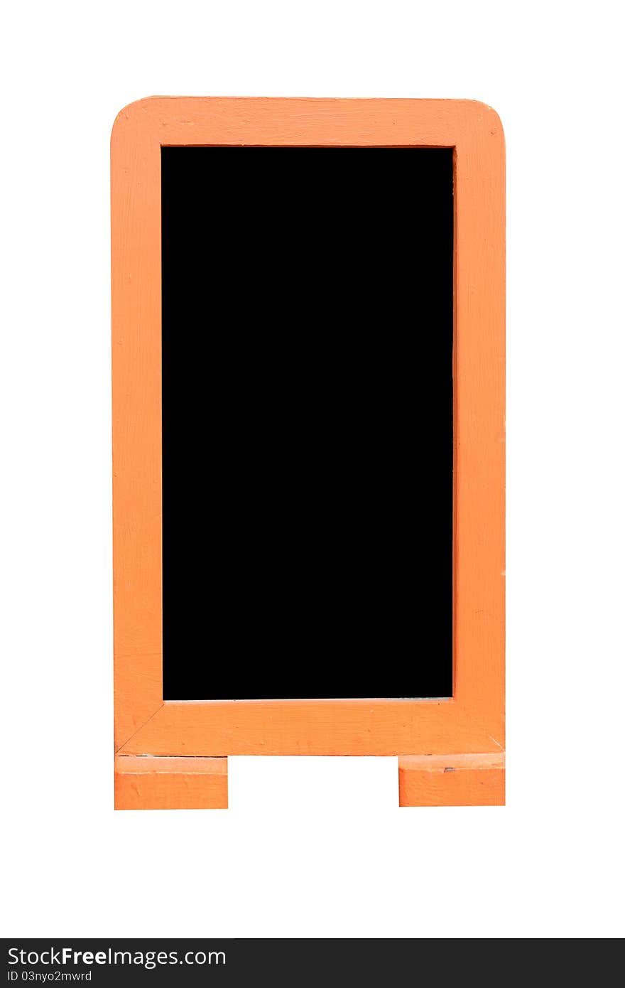 Orange Black Board Isolated on White