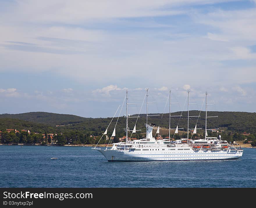 Big sailship in the harbour