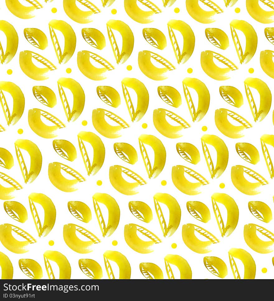 Decorative Yellow Leaf Pattern.