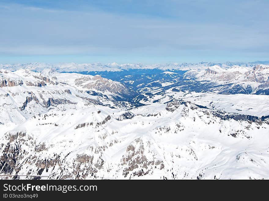 Mountain view with snow from Marmolada