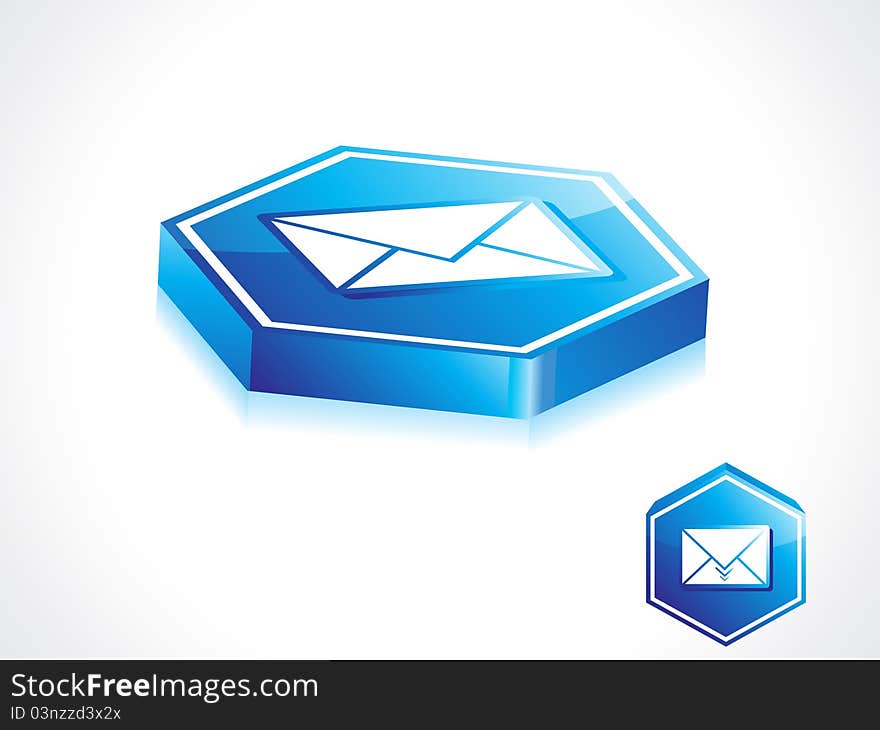 Abstract blue mail button