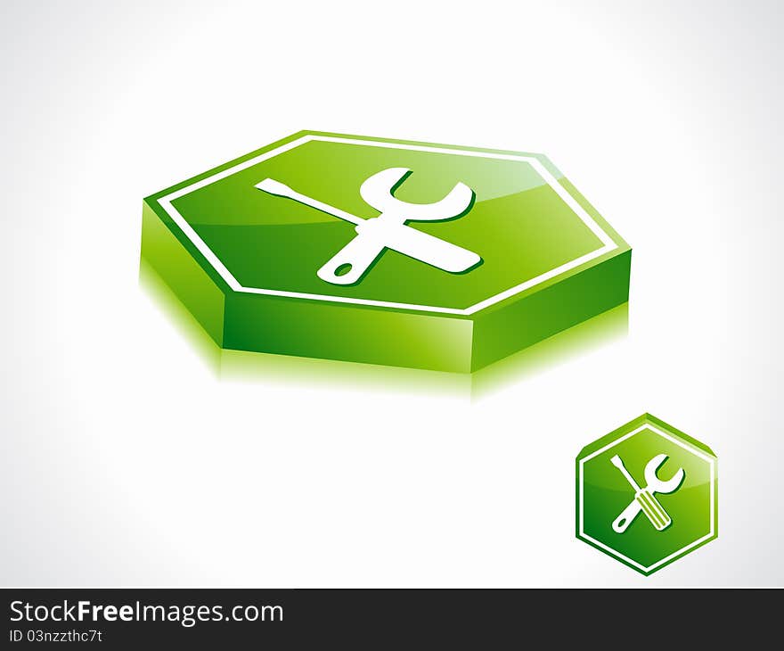 Abstract green setting button illustration