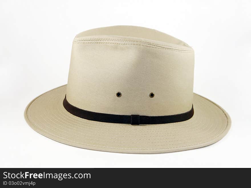 Mens Designer Beige Brimmed Hat