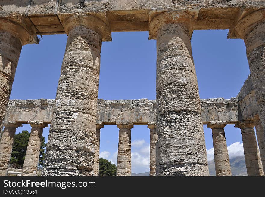 Greek Temple In Sicily. Italy.