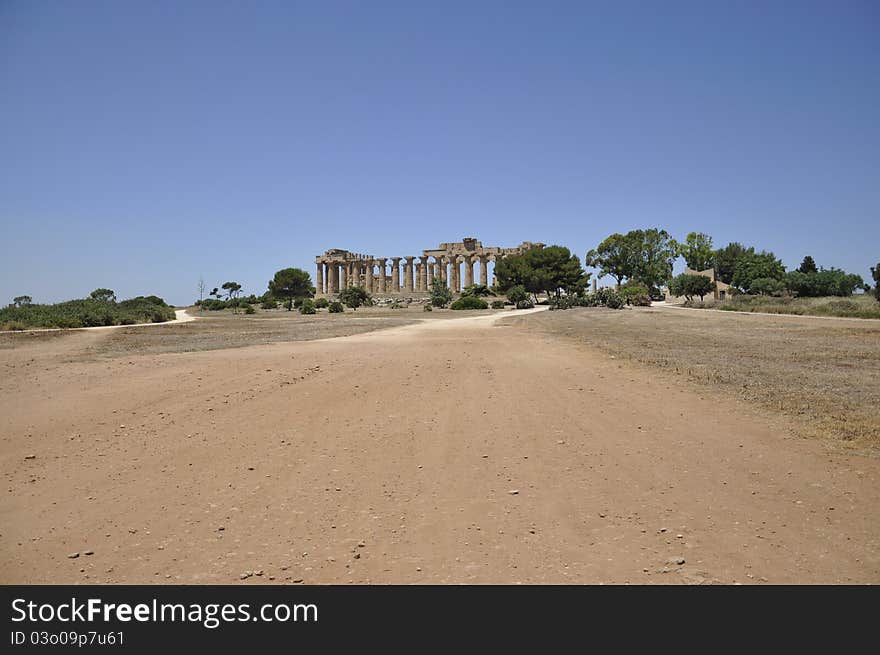 Greek Temple In Sicily. Italy.