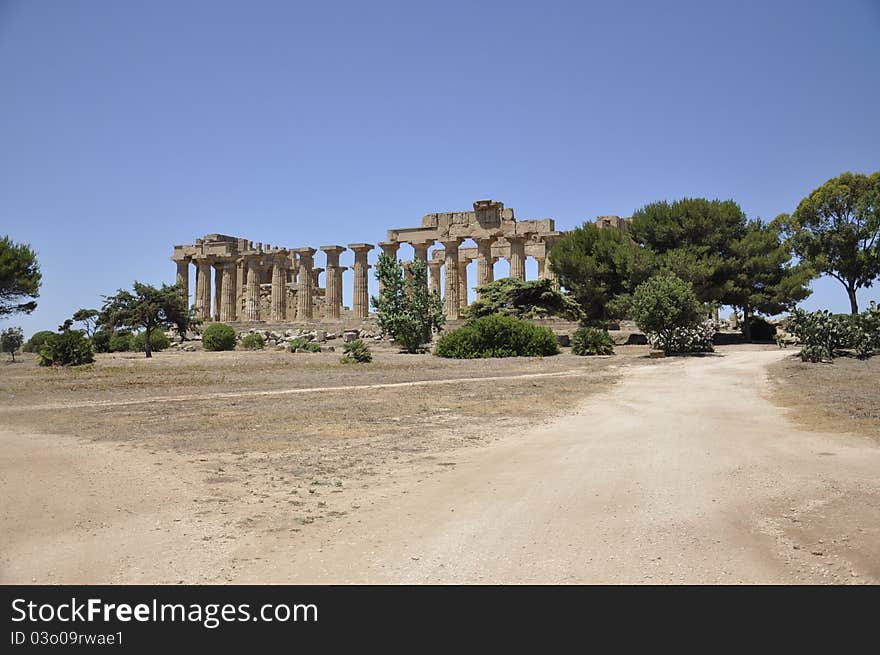 Greek Temple In Sicily. Italy.