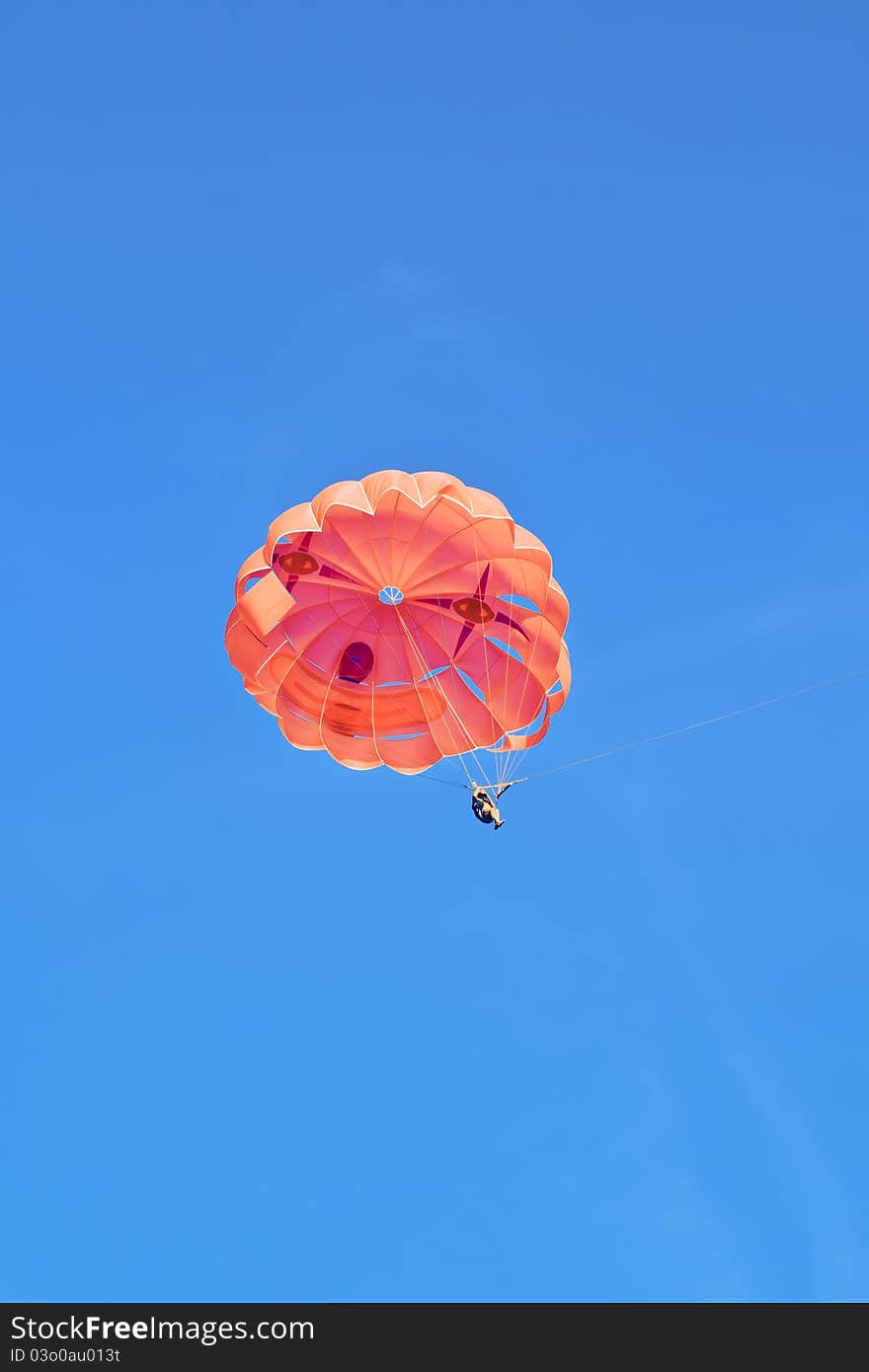 A Parachute With The Person In The Sky