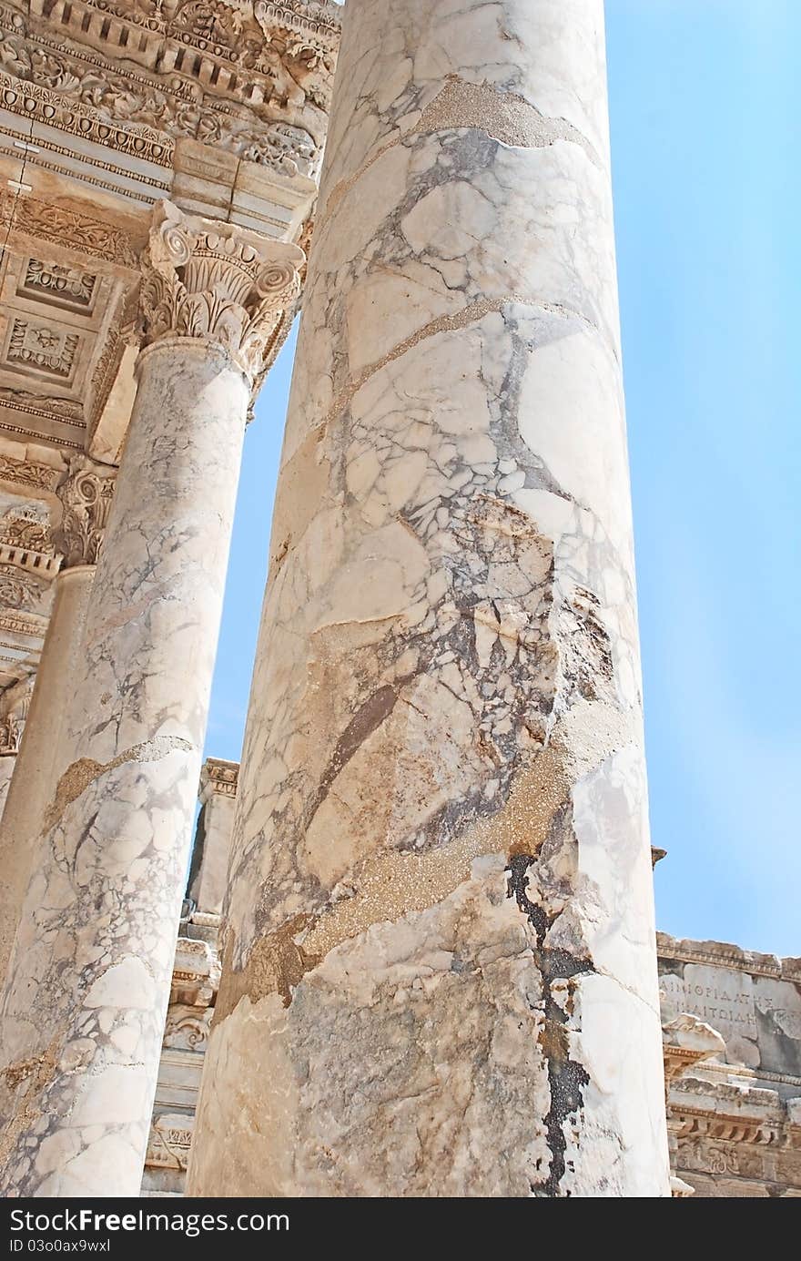 Facade of ancient Celsius Library in Ephesus, Turkey. Facade of ancient Celsius Library in Ephesus, Turkey