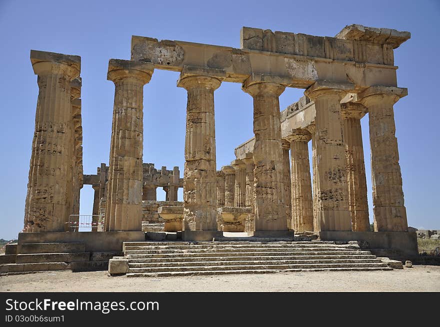 Greek Temple In Sicily. Italy.