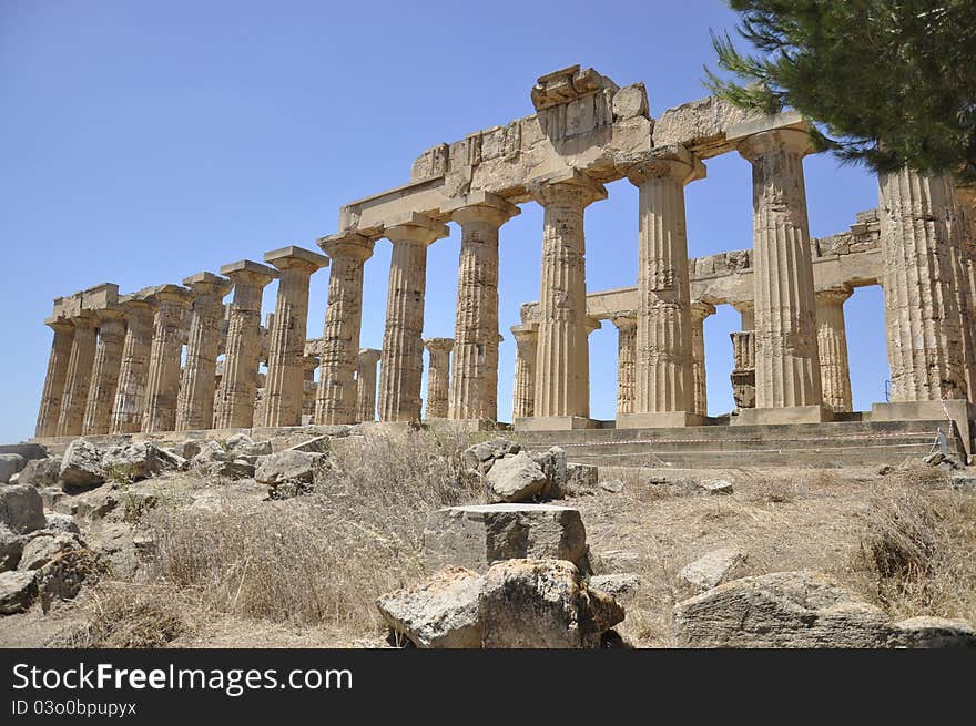 Greek Temple In Sicily. Italy.