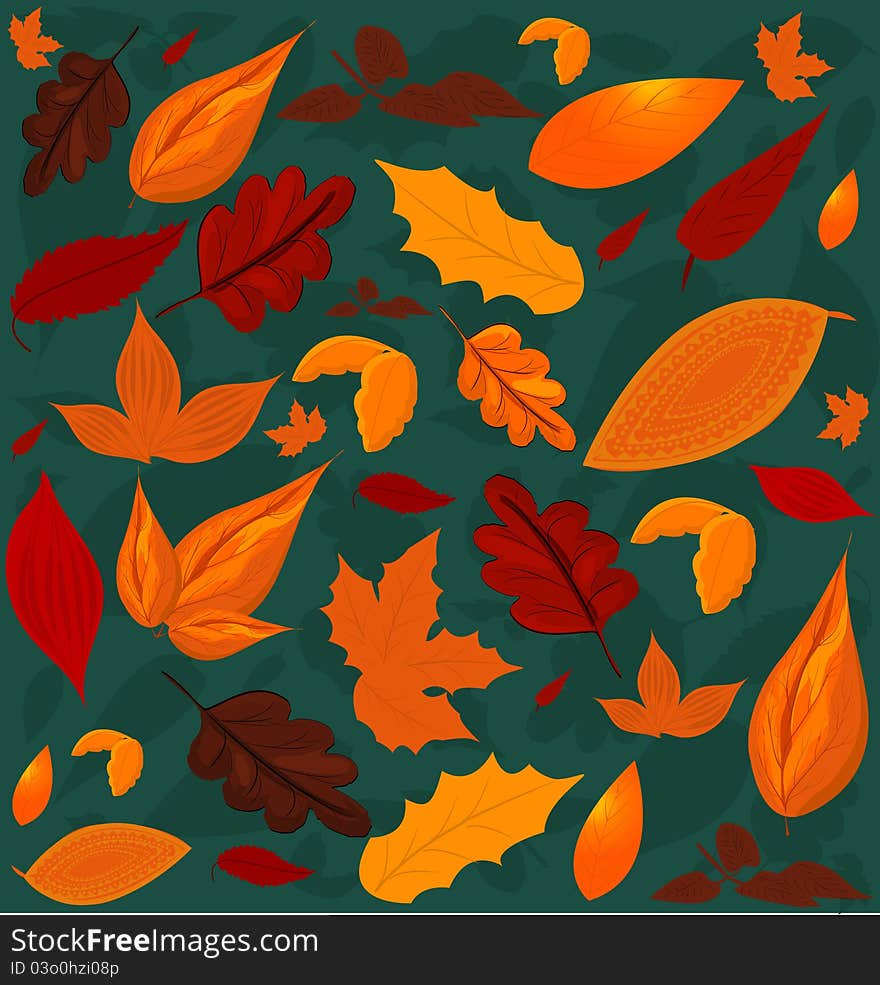 A seamless leaf pattern.