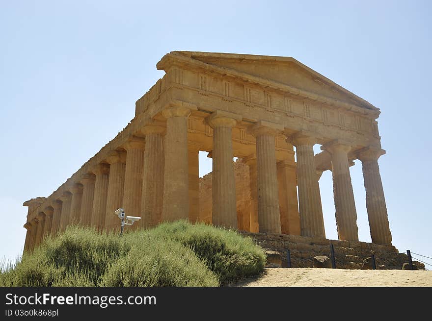 Greek Temple In Sicily. Italy.