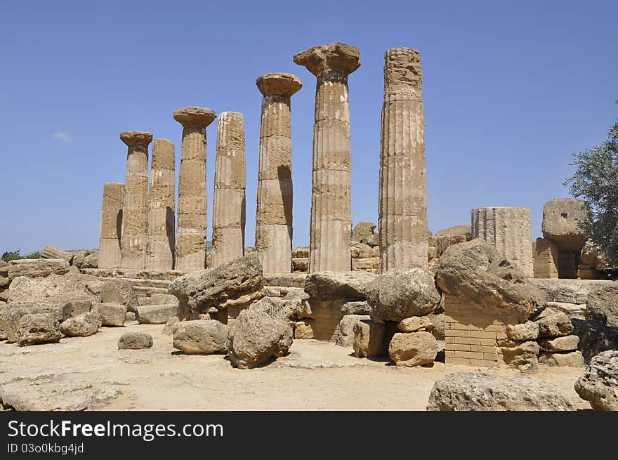 Greek temple in Sicily. Italy.