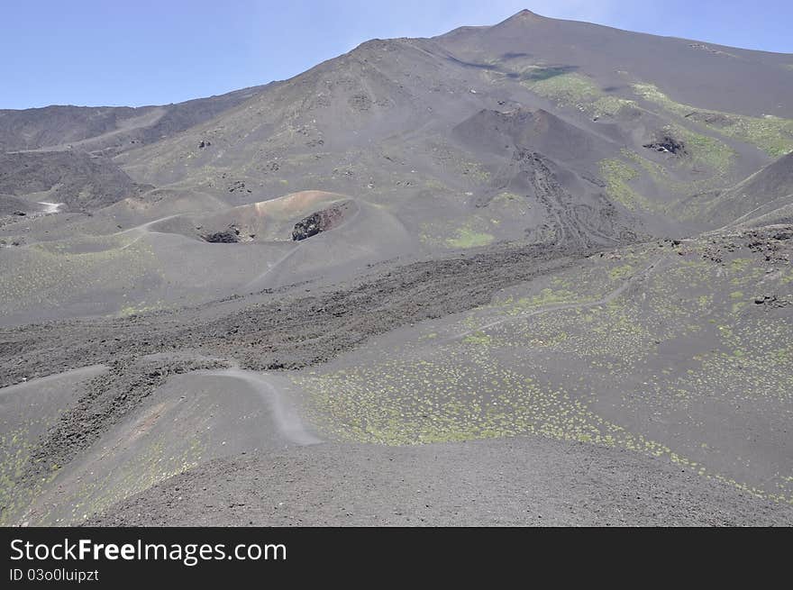 Craters of volcano Etna in Sicily. Italy. Craters of volcano Etna in Sicily. Italy.