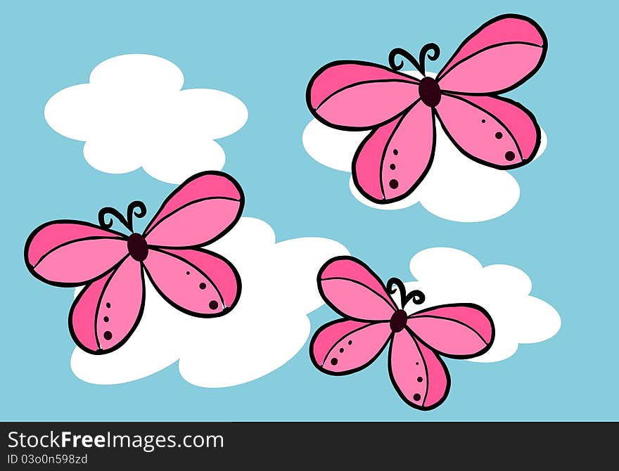 Butterfly on the sky - Vector