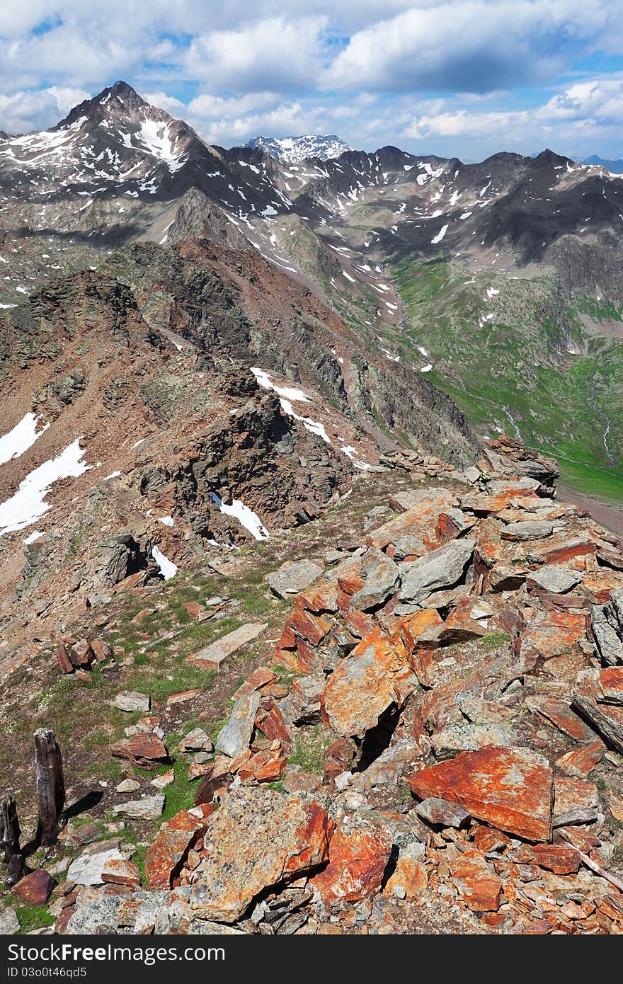 Ercavallo Peak at 3048 meters on the sea-level. Brixia province, Lombardy region, Italy