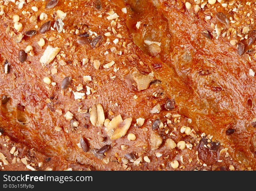 A close-up of Italian five grain bread. A close-up of Italian five grain bread