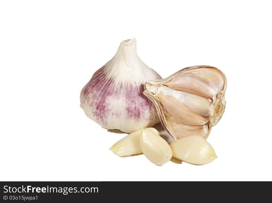 Garlic isolated on white