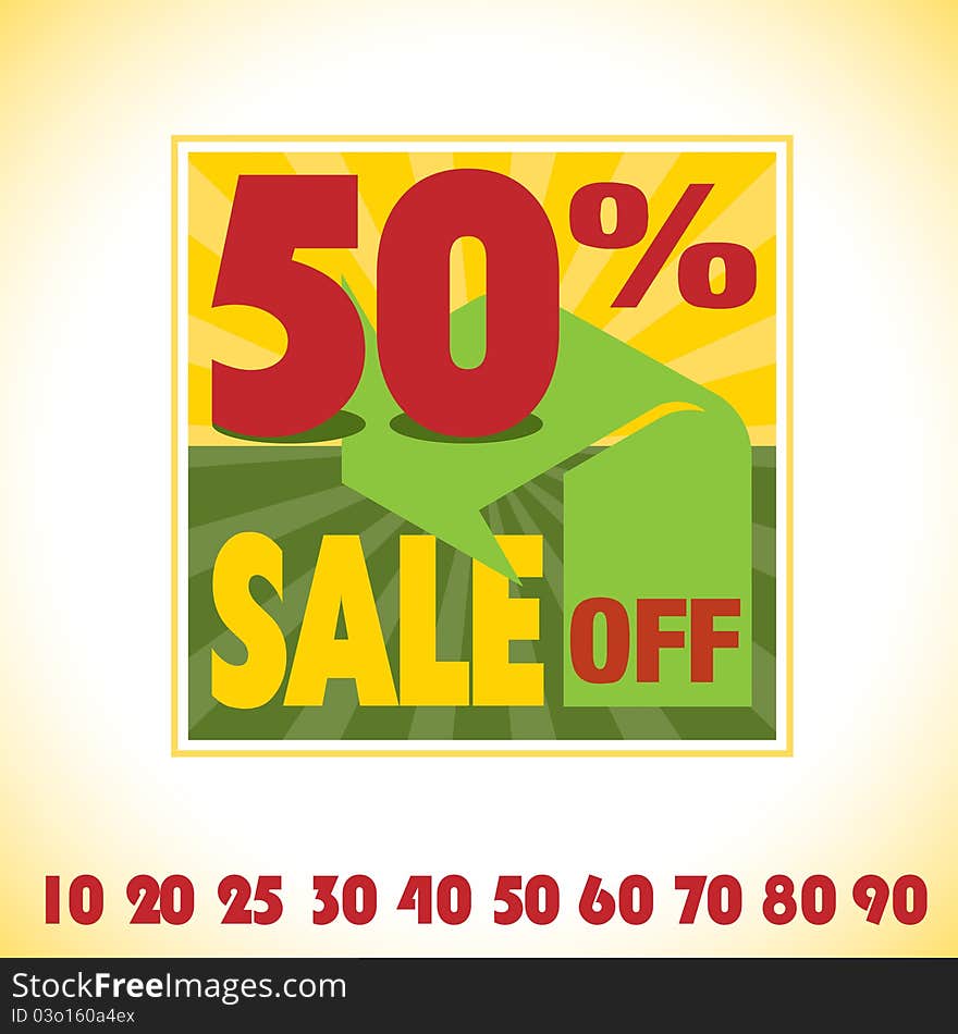 Vector sale tag sign illustration