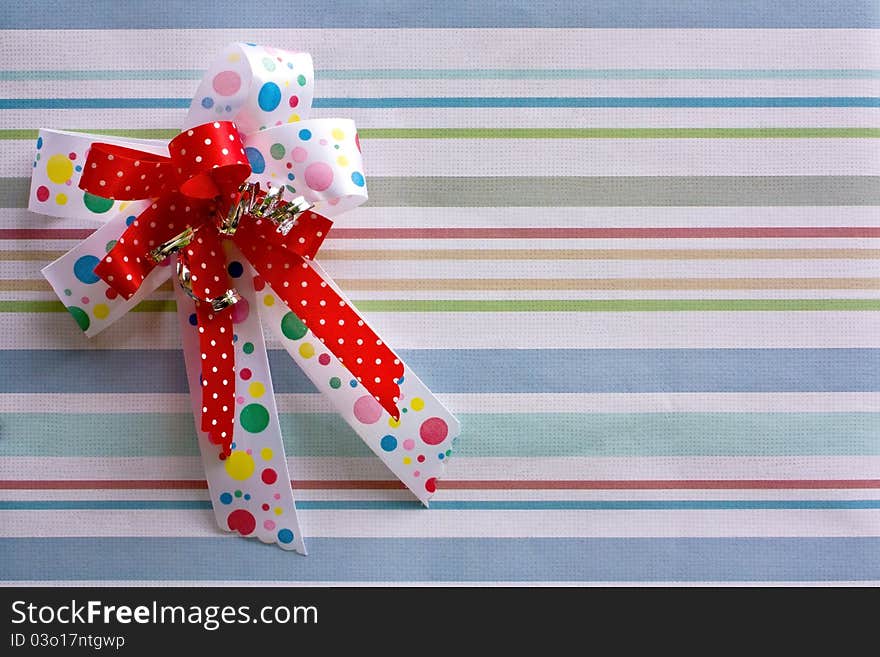 Gift red bow isolated on white