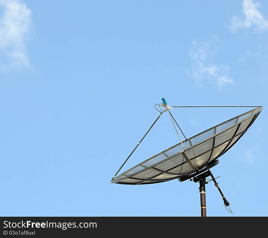 Satellite dish and blue sky