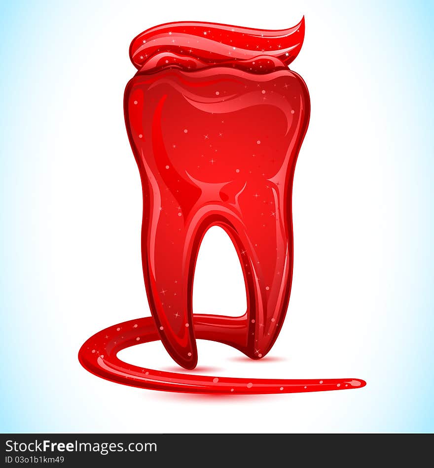 Illustration of teeth shape toothpaste on abstract background. Illustration of teeth shape toothpaste on abstract background