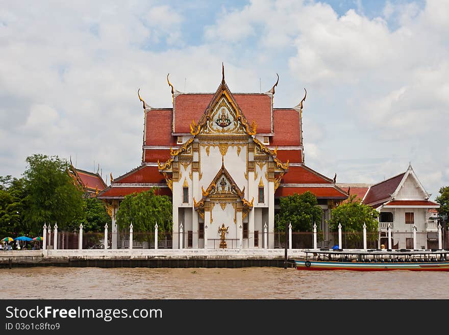 Thai temple at choa praya riverside, thailand. Thai temple at choa praya riverside, thailand