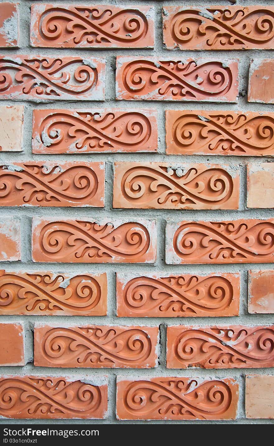 Thai temple brick wall in progress