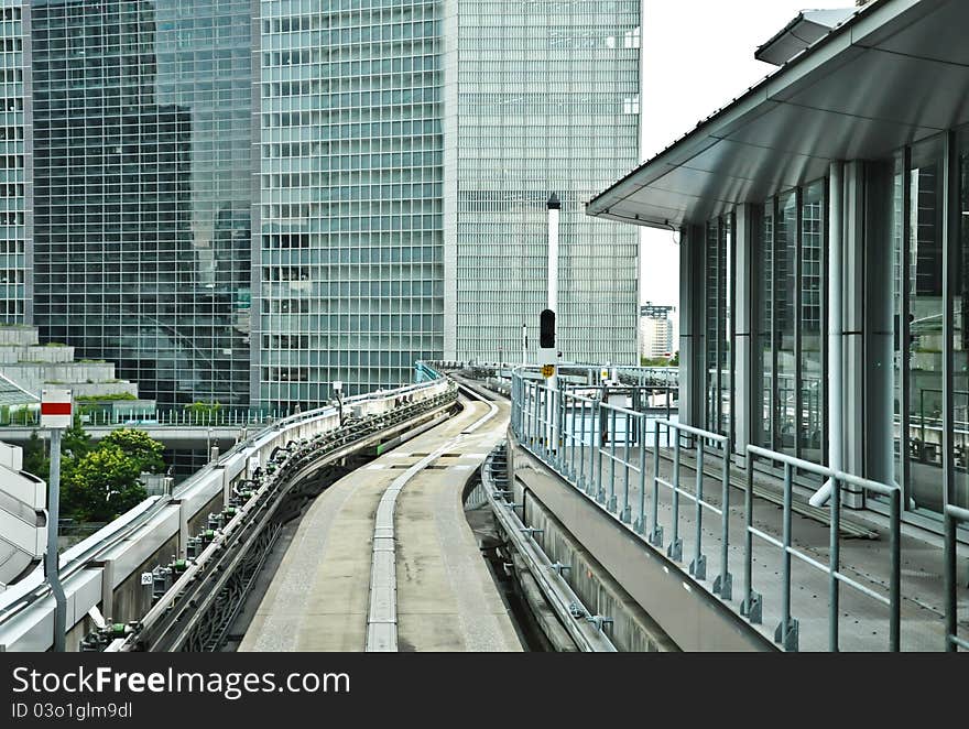 Railway at Shimbashi station in Tokyo, Japan