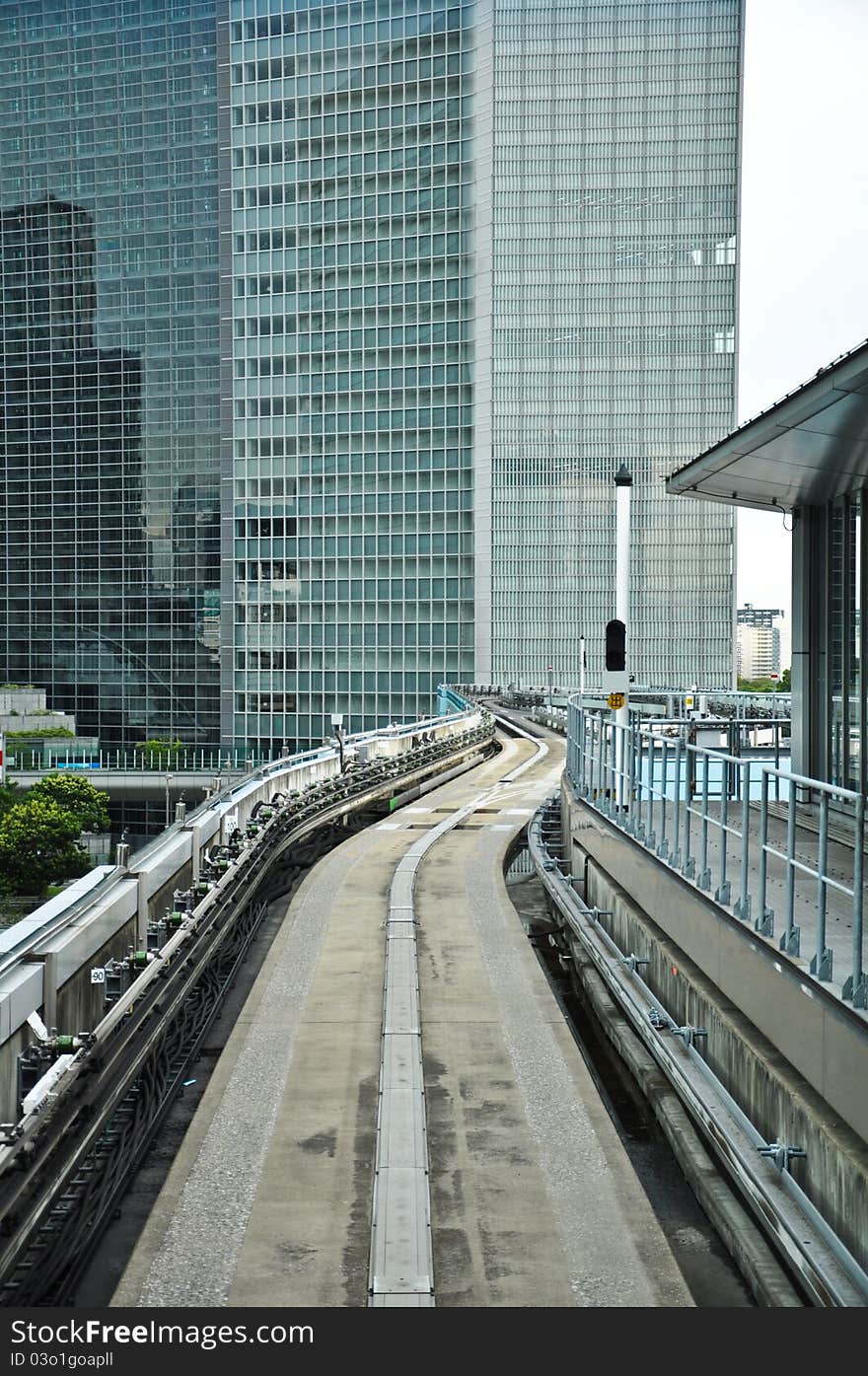 Railway at Shimbashi station in Tokyo, Japan