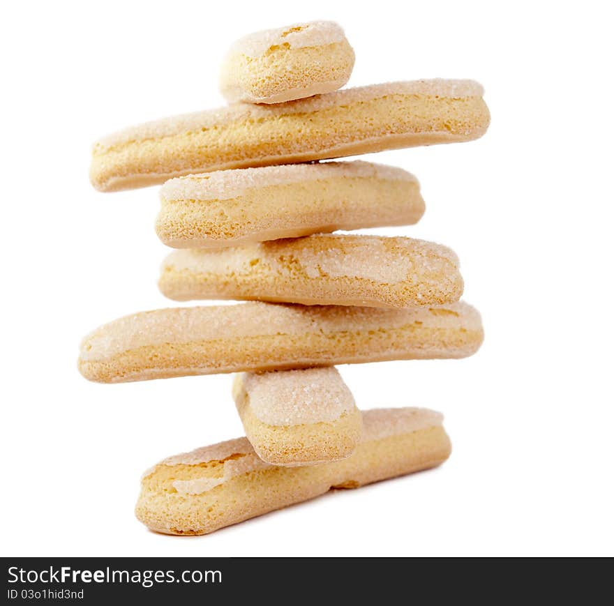 Italian biscuit sticks on a white background