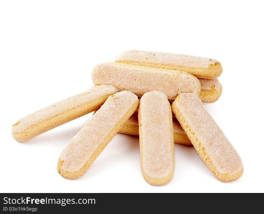 Italian biscuit sticks on a white background