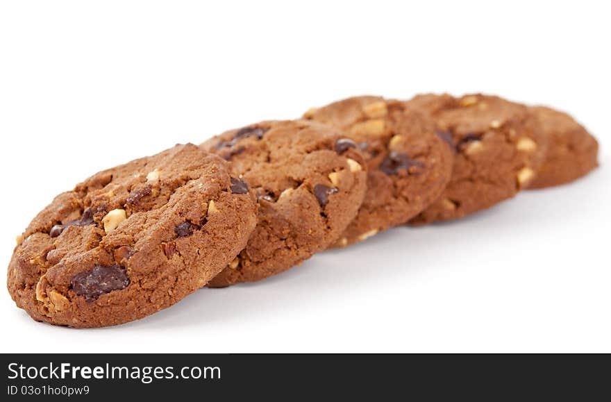 Cookies with nuts and chocolate