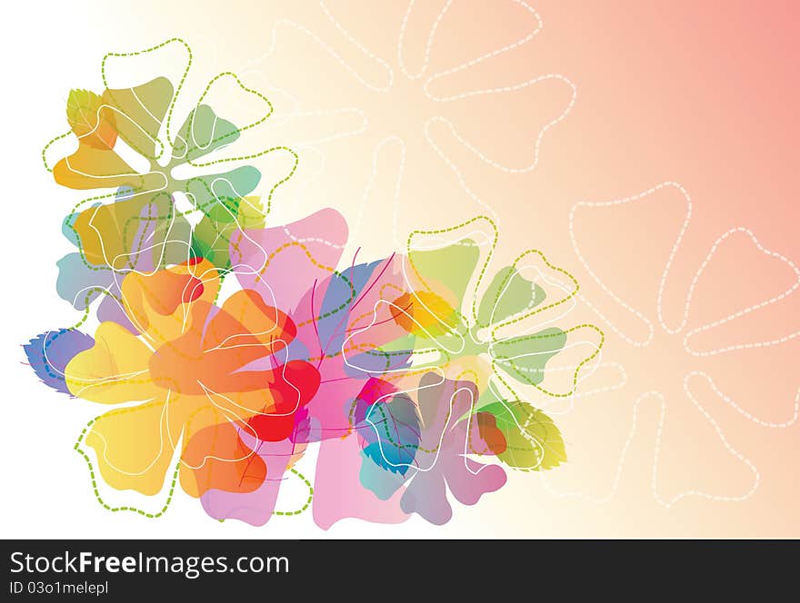 Bright floral background for your design