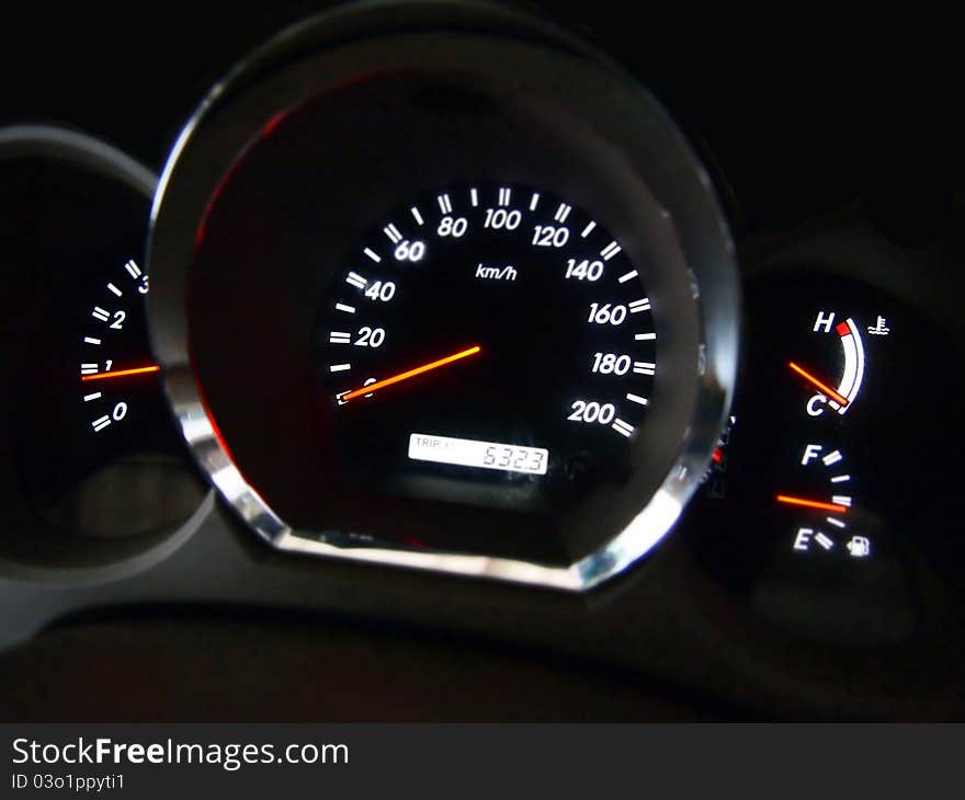 Beautiful car on the car dashboard.